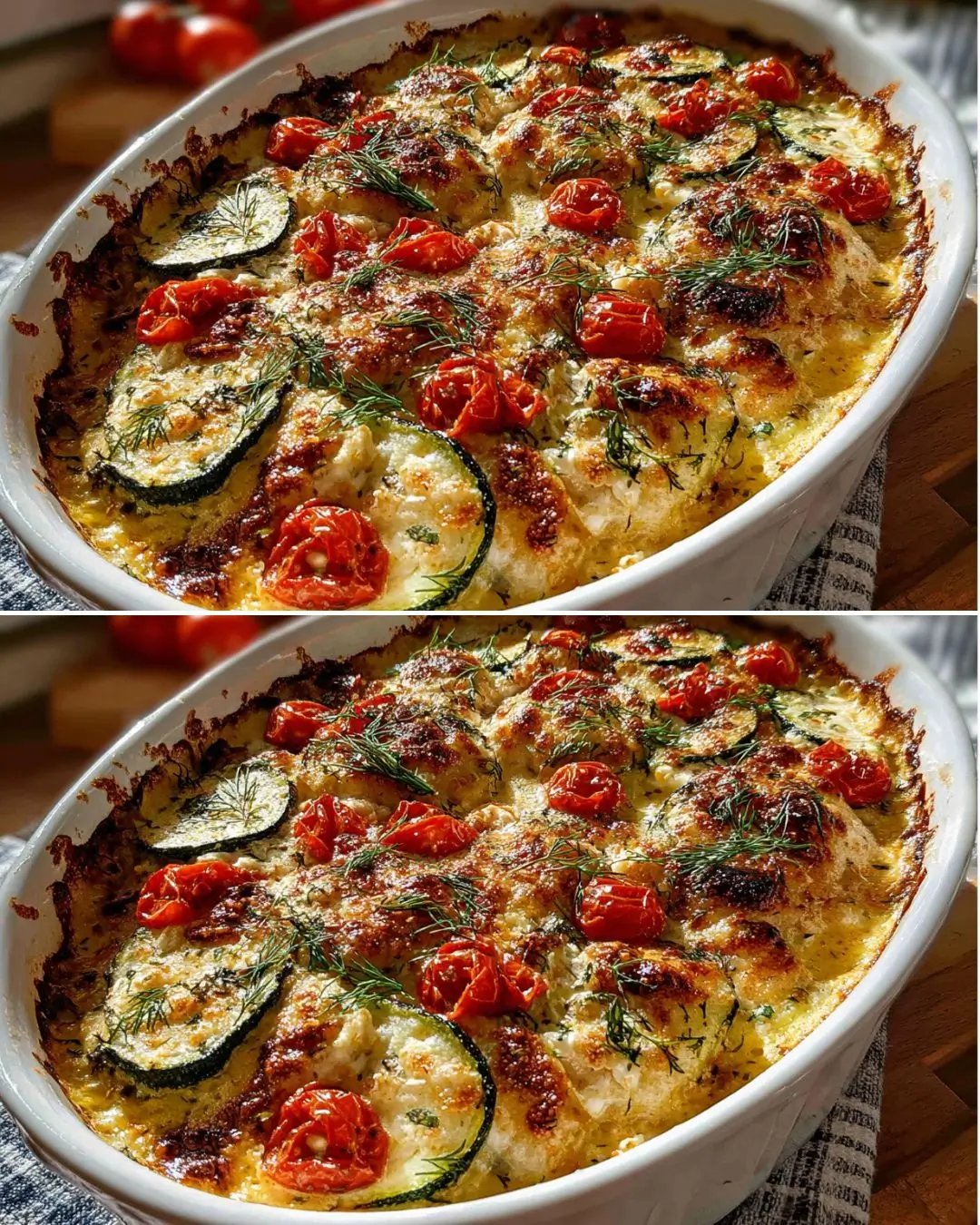 Gebakken Courgette en Kip met Feta