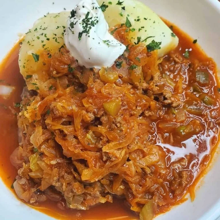 Een kom authentieke Duitse Zuurkoolsoep met verse ingrediënten