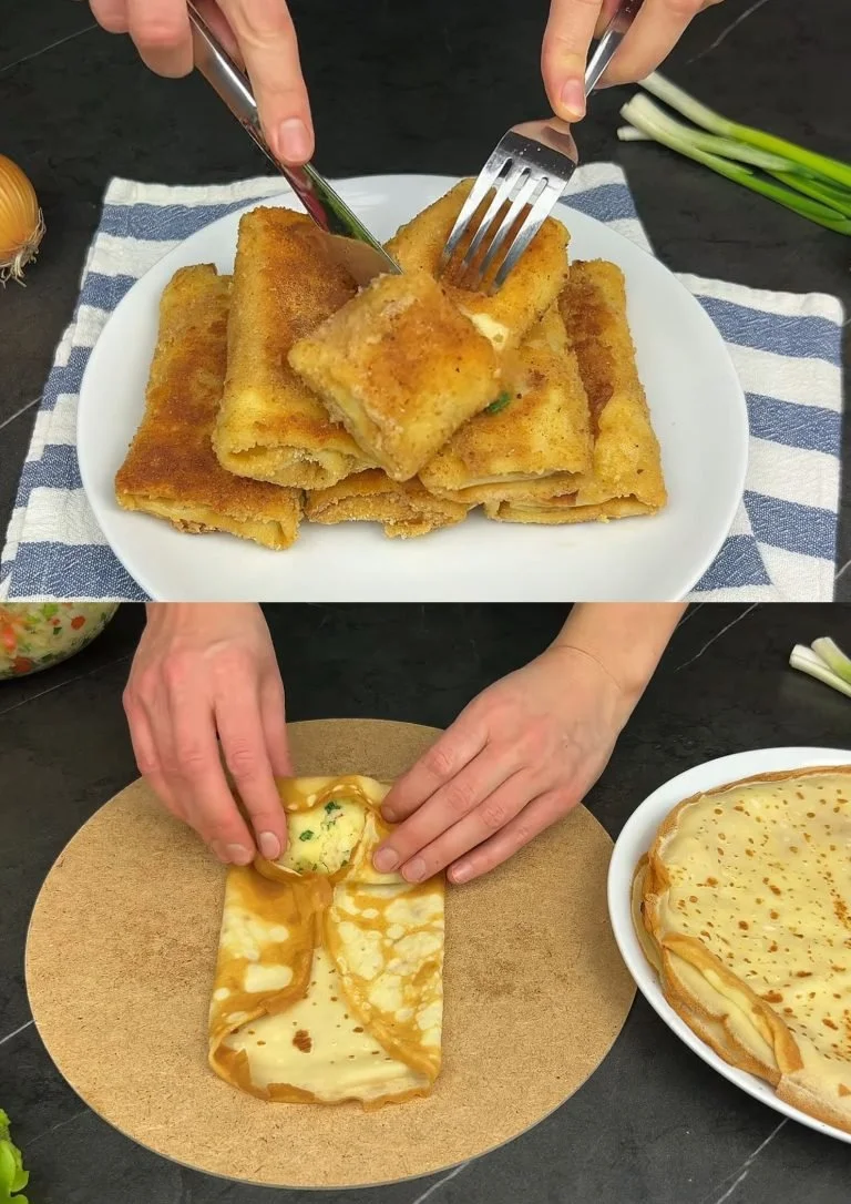 Gevulde aardappel pannenkoeken met kaas op een bord