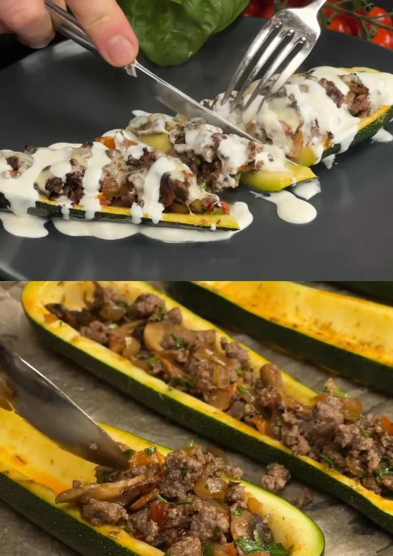 Gevulde courgette met gehakt en rijst, een gezond en smaakvol recept.