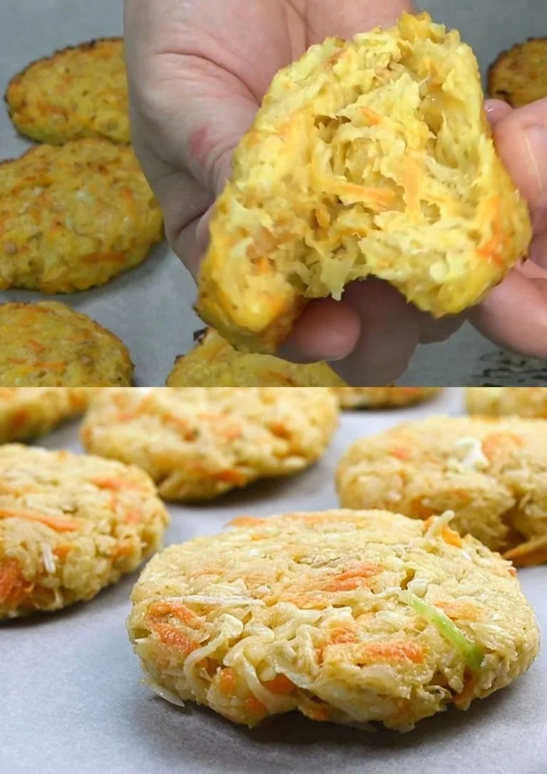 Gezonde kool fritters met havermout en kaas op een bord