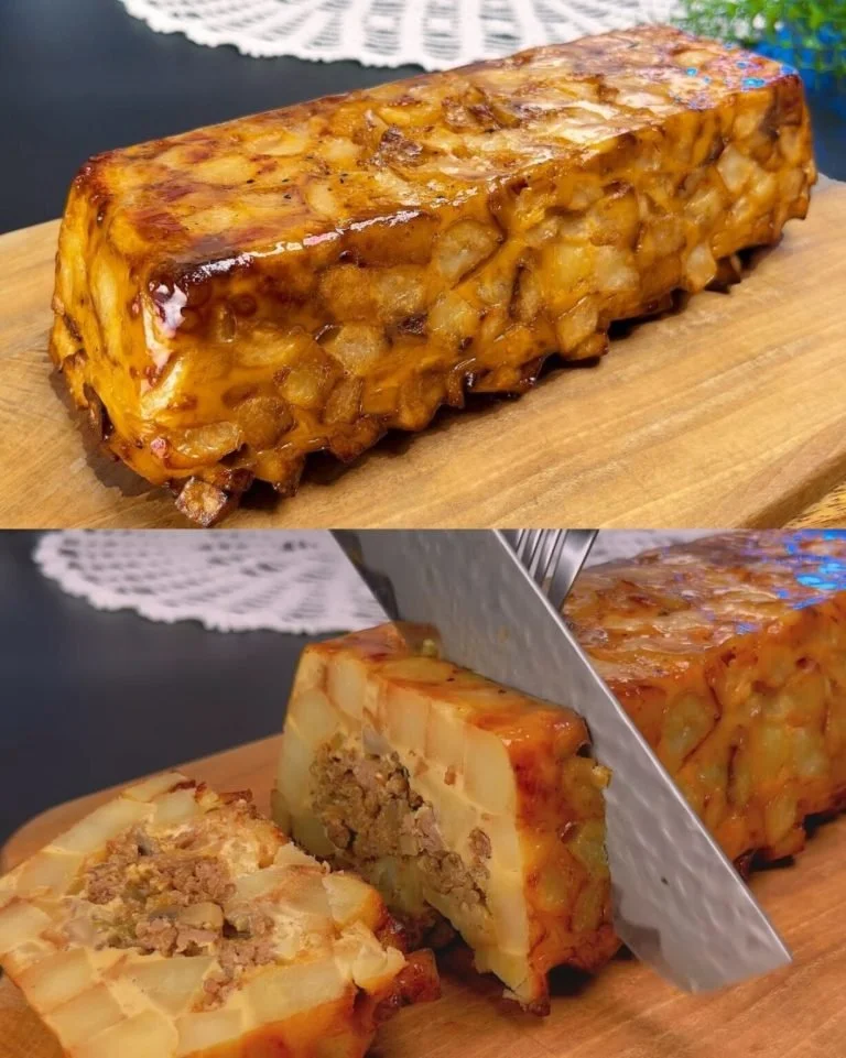Hartige aardappel- en vleespastei met sappig vlees en aardappelen