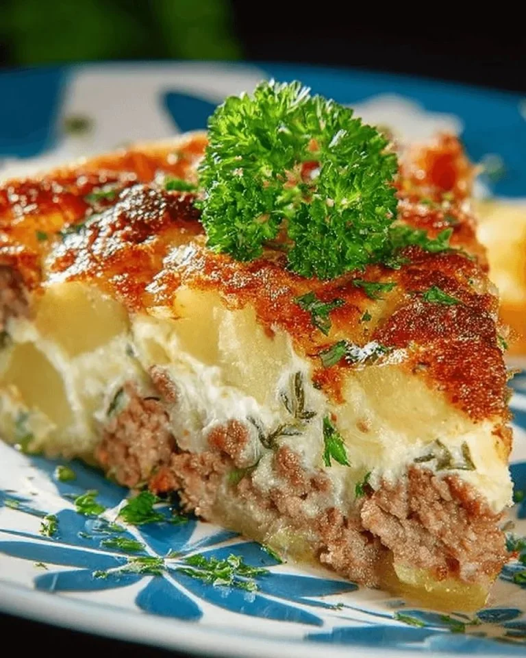 Heerlijke Aardappel Gehakt Casserole met kaas en kruiden