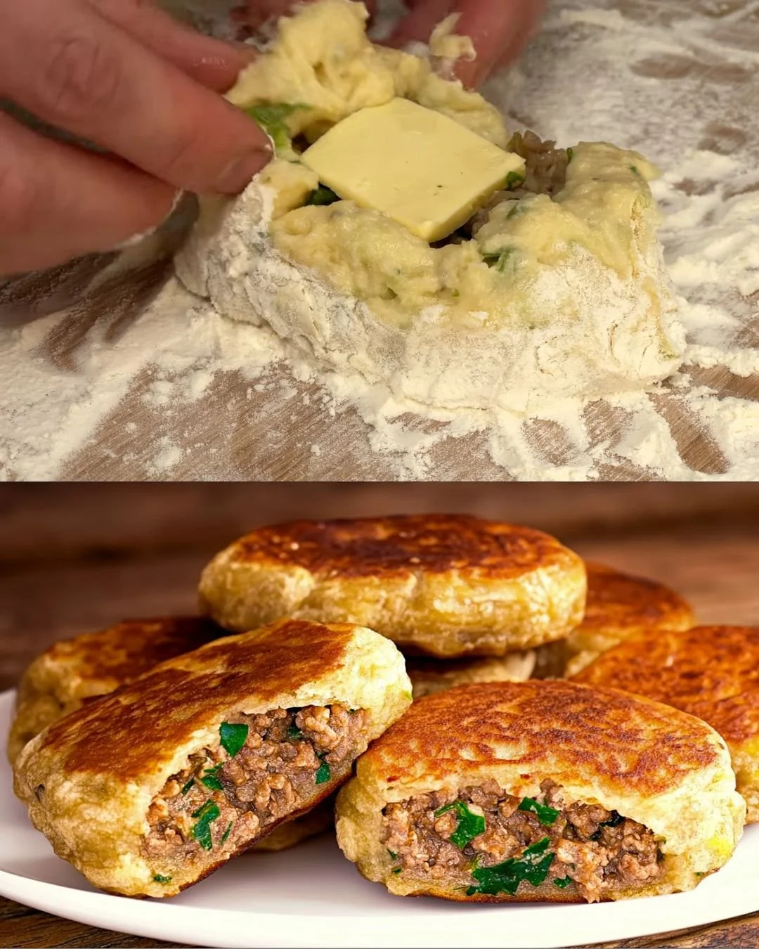 Aardappel-uien ovenschotel met gehakt en champignons uit de oven
