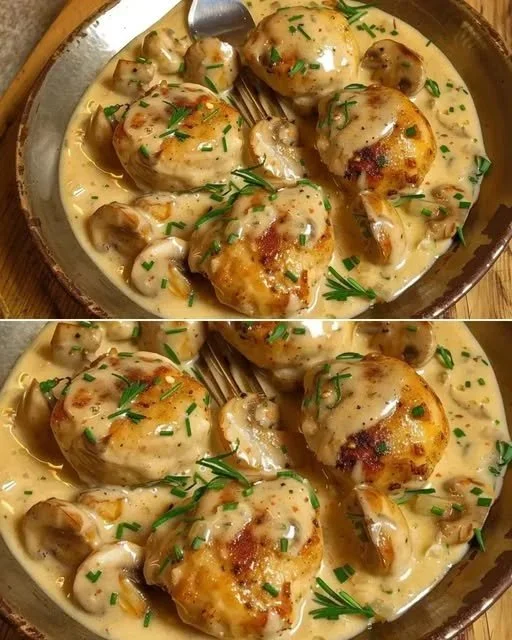 Aardappelgehaktballetjes geserveerd met romige champignon saus