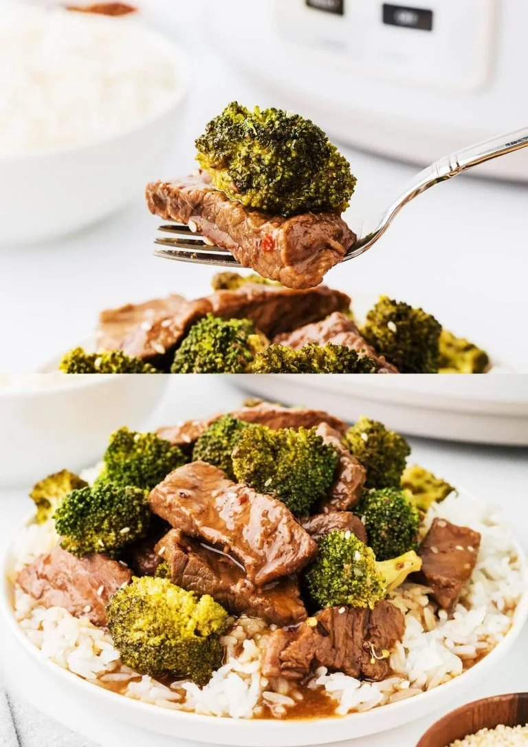 Authentieke Aziatisch geïnspireerde crockpot beef met broccoli in een schaal