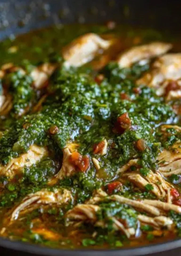 Authentieke Hatch Kip Chile Verde gerecht met verse ingrediënten en kruiden