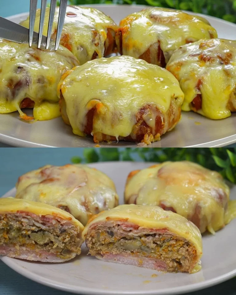Bacon gewikkeld vleesbrood, een smakelijk gerecht van gemalen vlees en bacon.