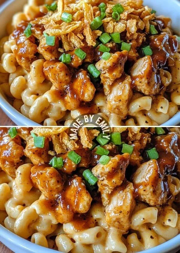 BBQ Kip Mac and Cheese met romige saus en malse kip.