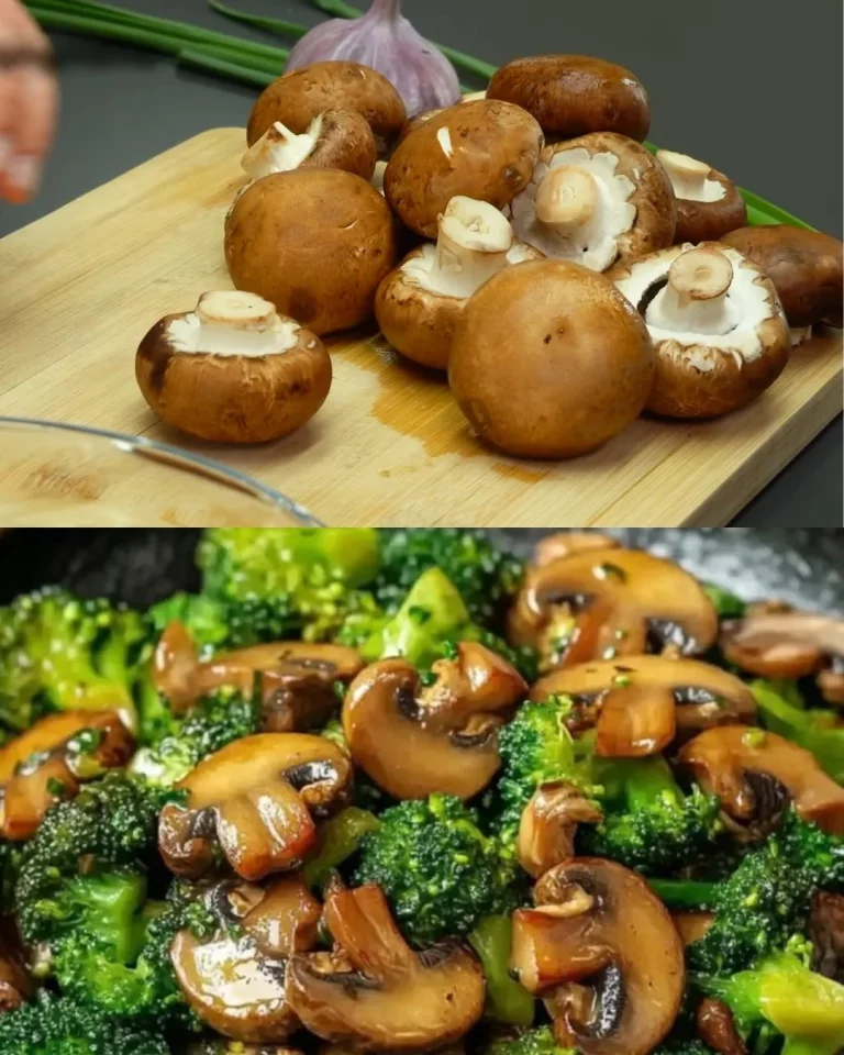 Broccoli Champignon Roerbakschotel met knoflooksoja glazuur