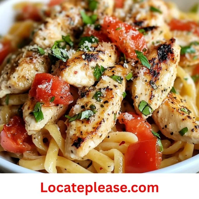Bruschetta Kip Pasta Schotel met verse ingrediënten en kruiden