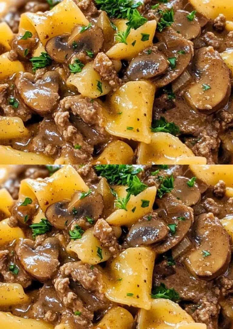 Eenpans Beef Stroganoff met romige saus en malse stukjes rundvlees