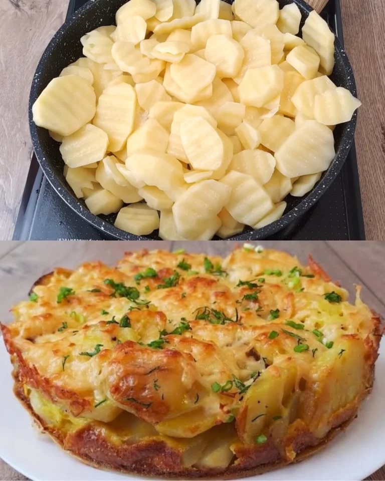 Gevulde aardappelen en eieren casserole met kaas ham-paddenstoel salade