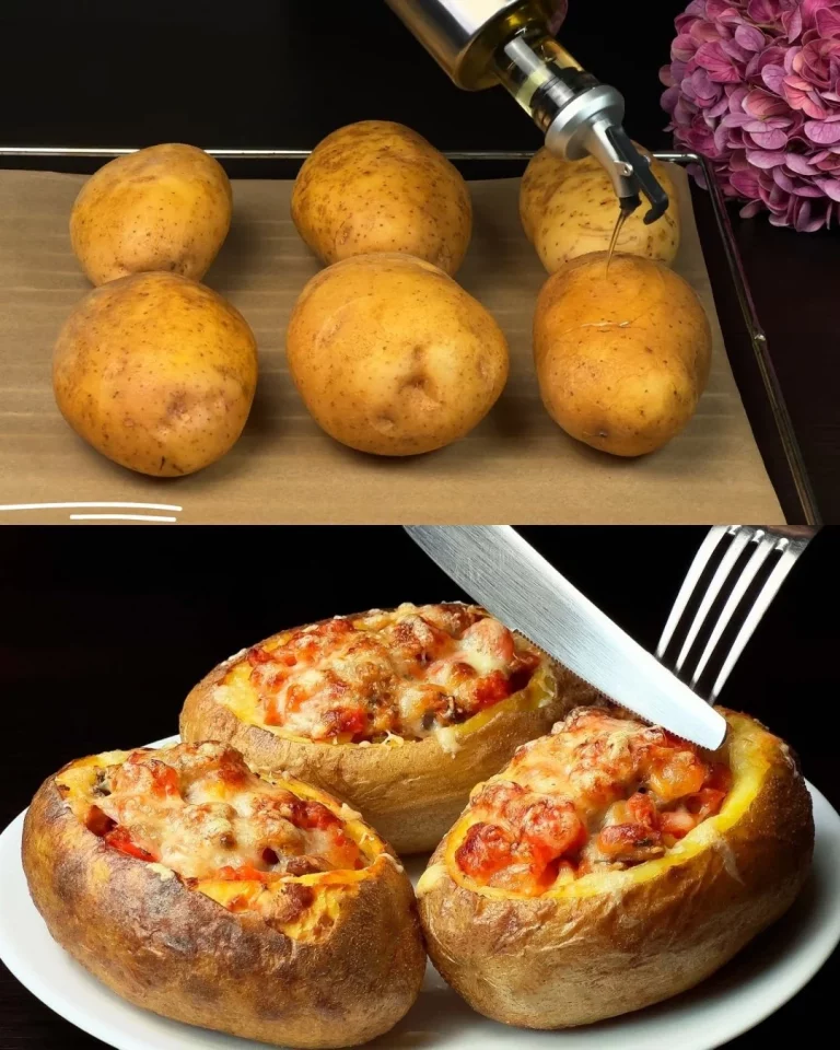 Gevulde aardappelen met kaas en groenten, een smakelijk en eenvoudig recept.