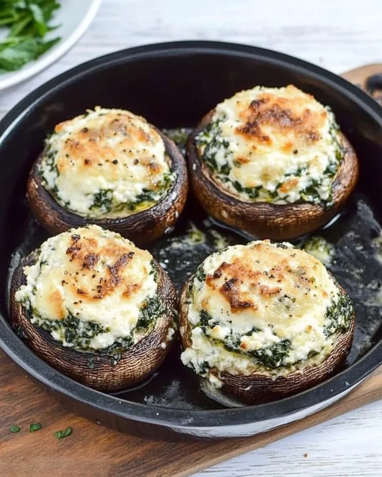 Heerlijke gevulde champignons gebakken in een ovenschaal