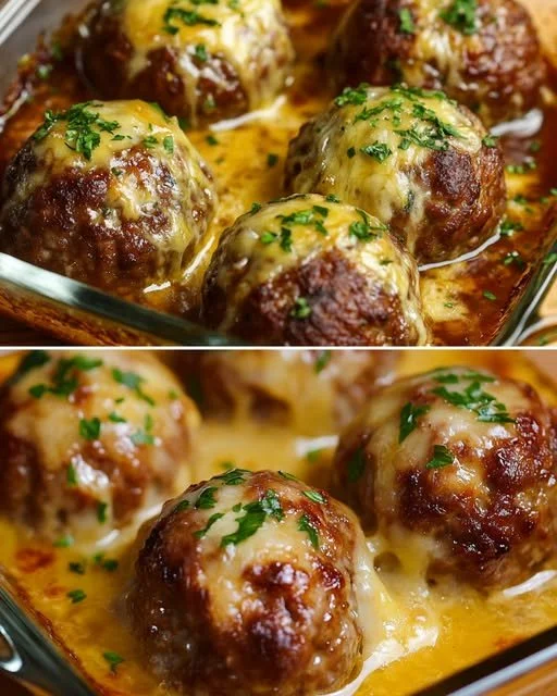Gevulde gehaktballen met rijst op een bord, smakelijk bereid