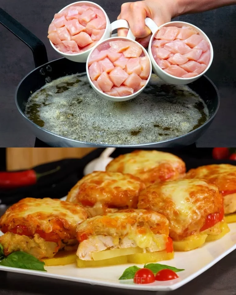 Gevulde kippendijen met champignon en kaasvulling op een bord