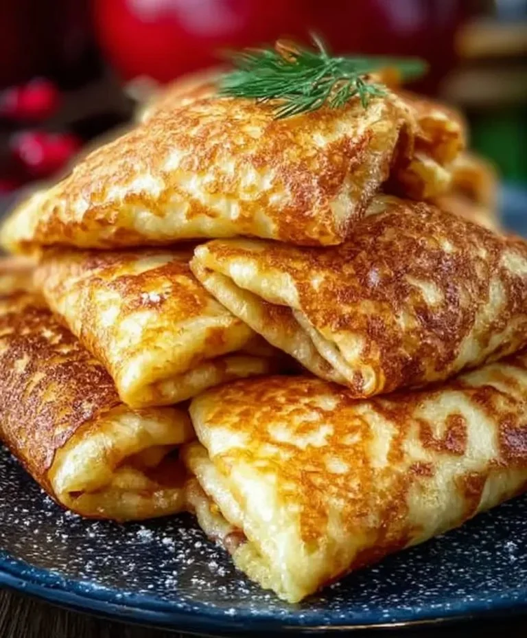 Hartige pannenkoeken met gehakt en aardappel op een bord