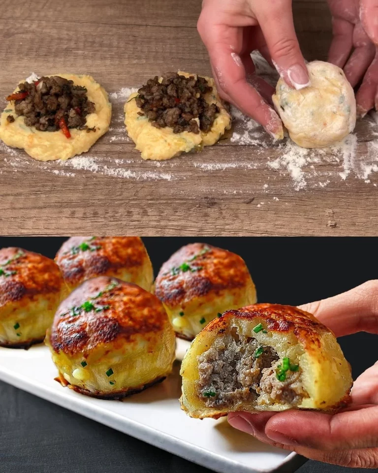 Hartige vlees- en groenteballetjes met romige champignonsaus op een bord