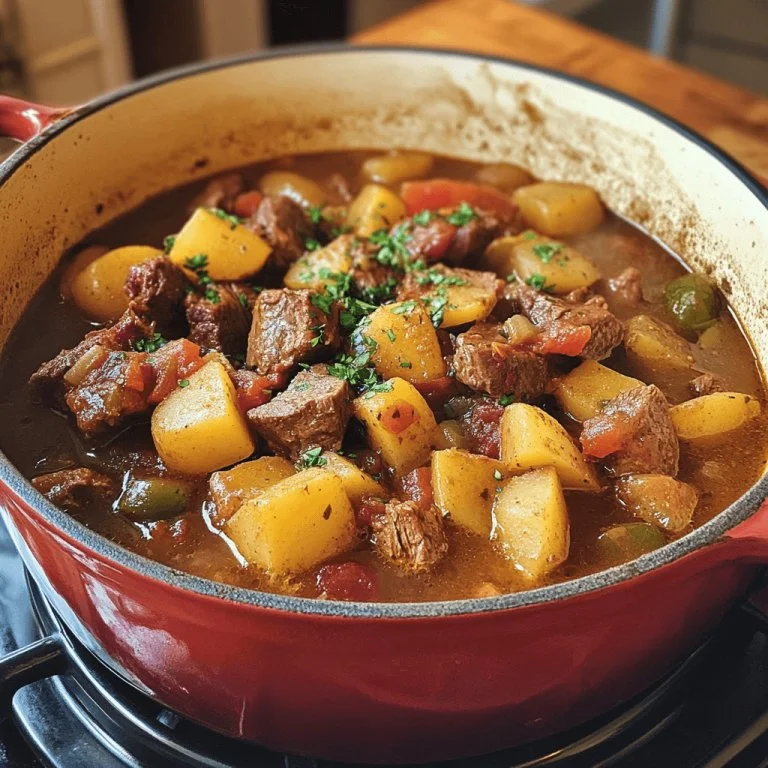 Traditionele Hongaarse goulash stoofpot met kruiden en groenten