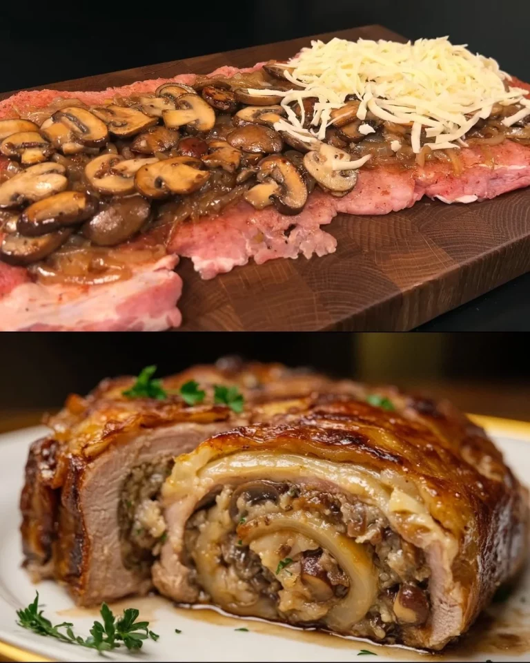 Kaas en Vlees Casserole met verse ingrediënten en kaaslaag