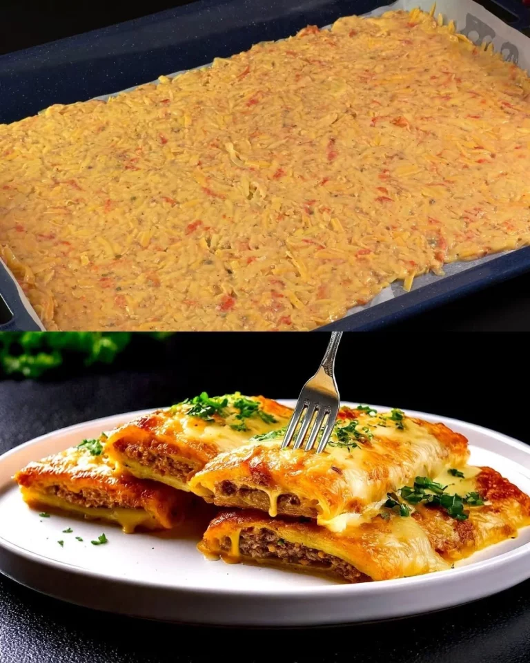 Kaasachtige gehakt en aardappel ovenschotel met knoflook champignon roomsaus