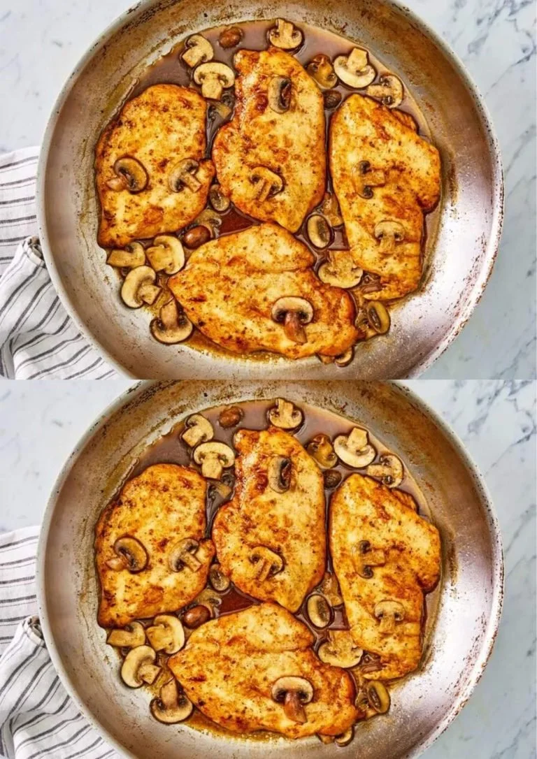 Heerlijk gerecht van Kip Marsala met rijke saus en kipfilets