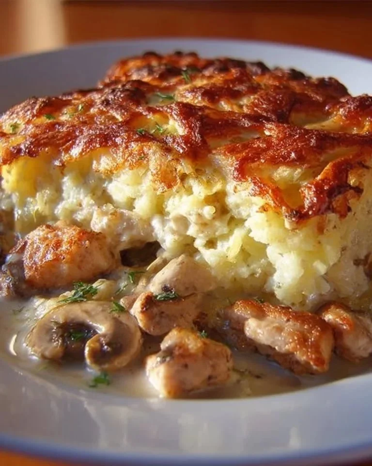 Kip met Aardappelen en Champignons in een smakelijke schotel
