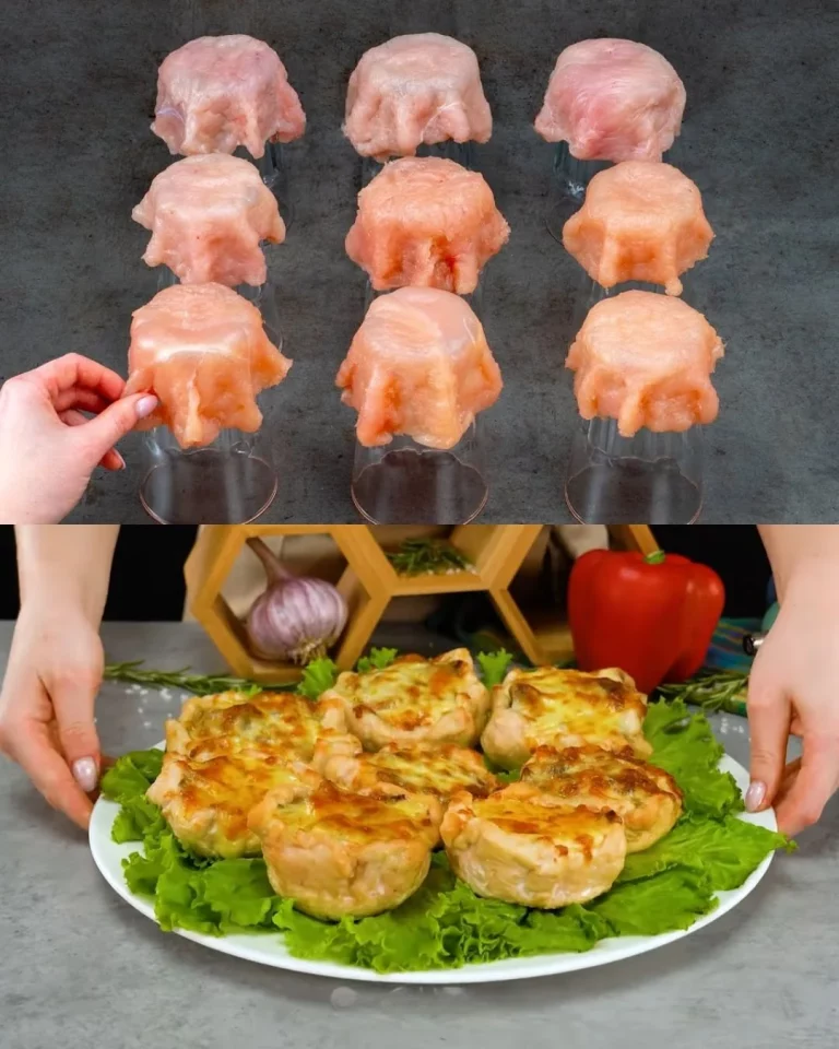 Kip met champignon en kaassaus op een bord
