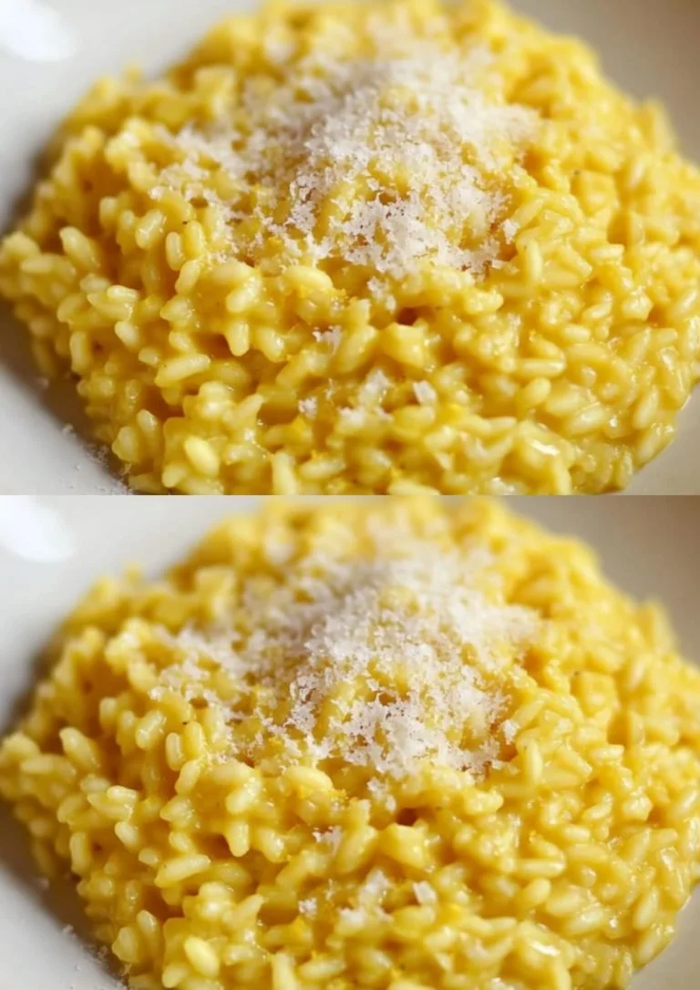 Klassieke Risotto alla Milanese met saffraan en romige textuur