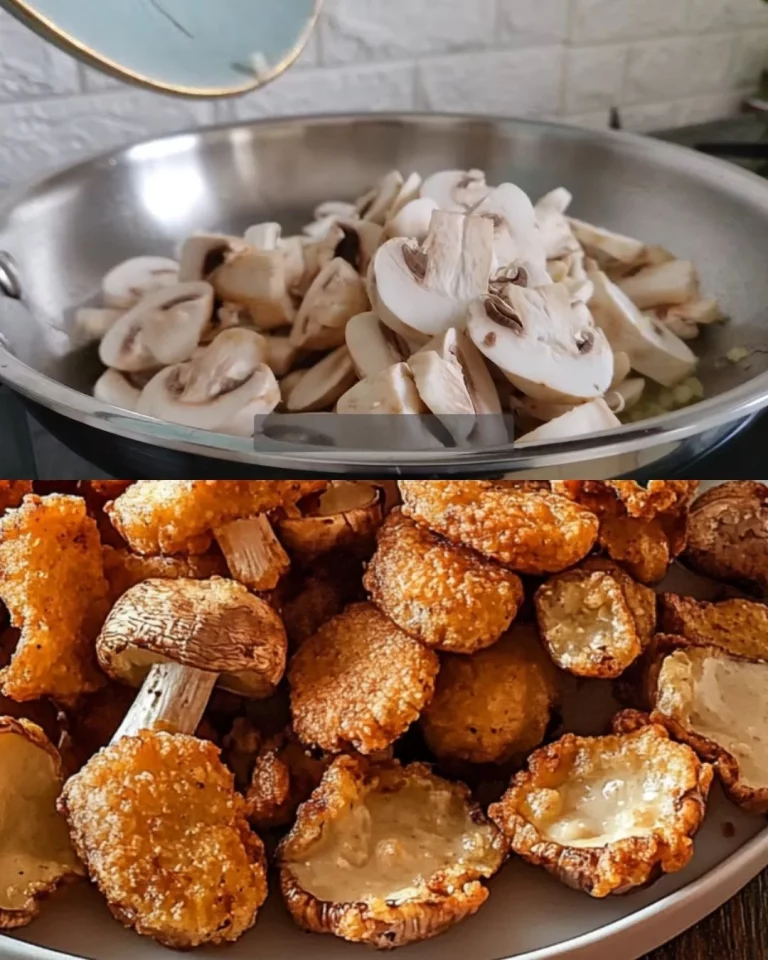 Knapperige gebakken champignons geserveerd met koele ranch dip