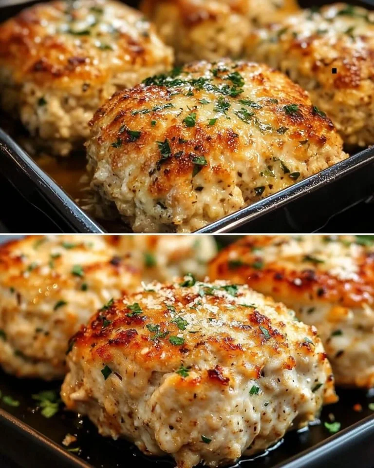 Knoflook parmezaan kip gehaktbroden met verse kruiden en kaas