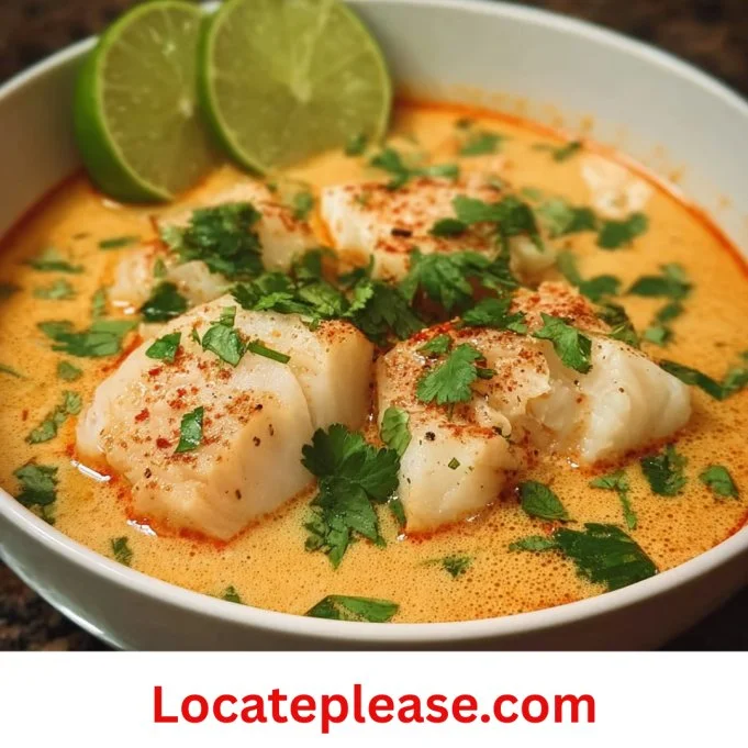 Heerlijke Kokos Curry Vissoep in een kom, gezond en voedzaam gerecht