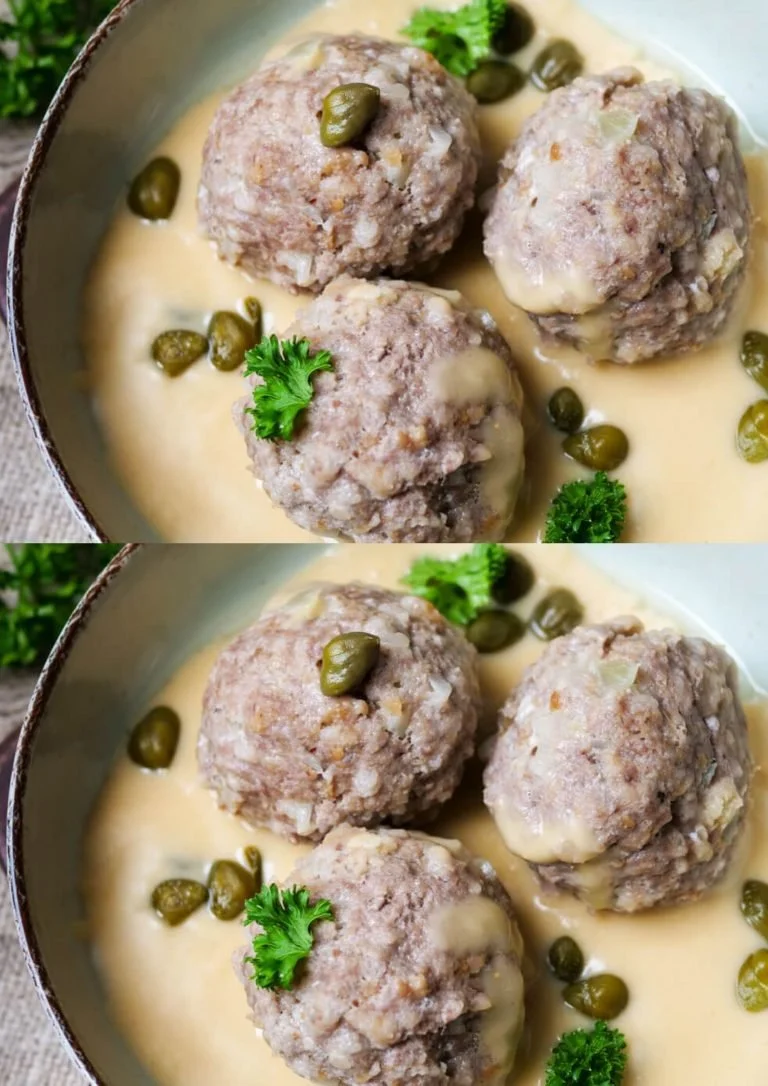 Königsberger Klopse: traditionele Duitse gehaktballen in romige saus