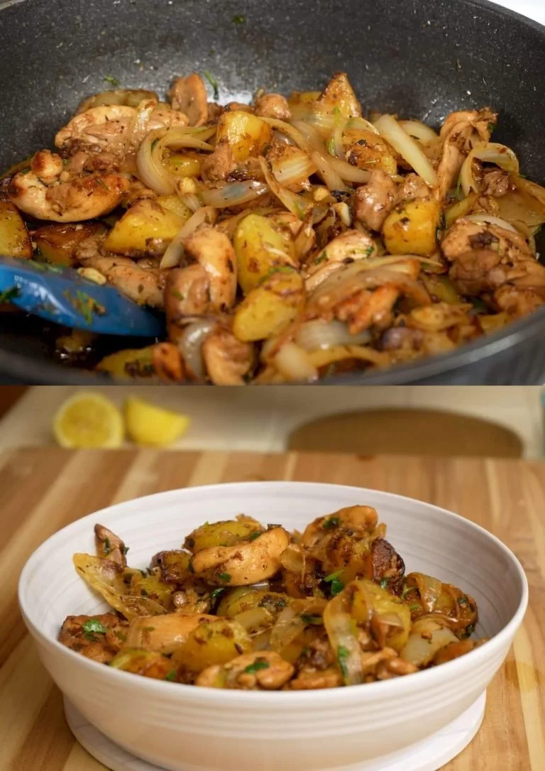 Kruidige Kip en Aardappelen gerecht, perfect voor een smaakvolle maaltijd.