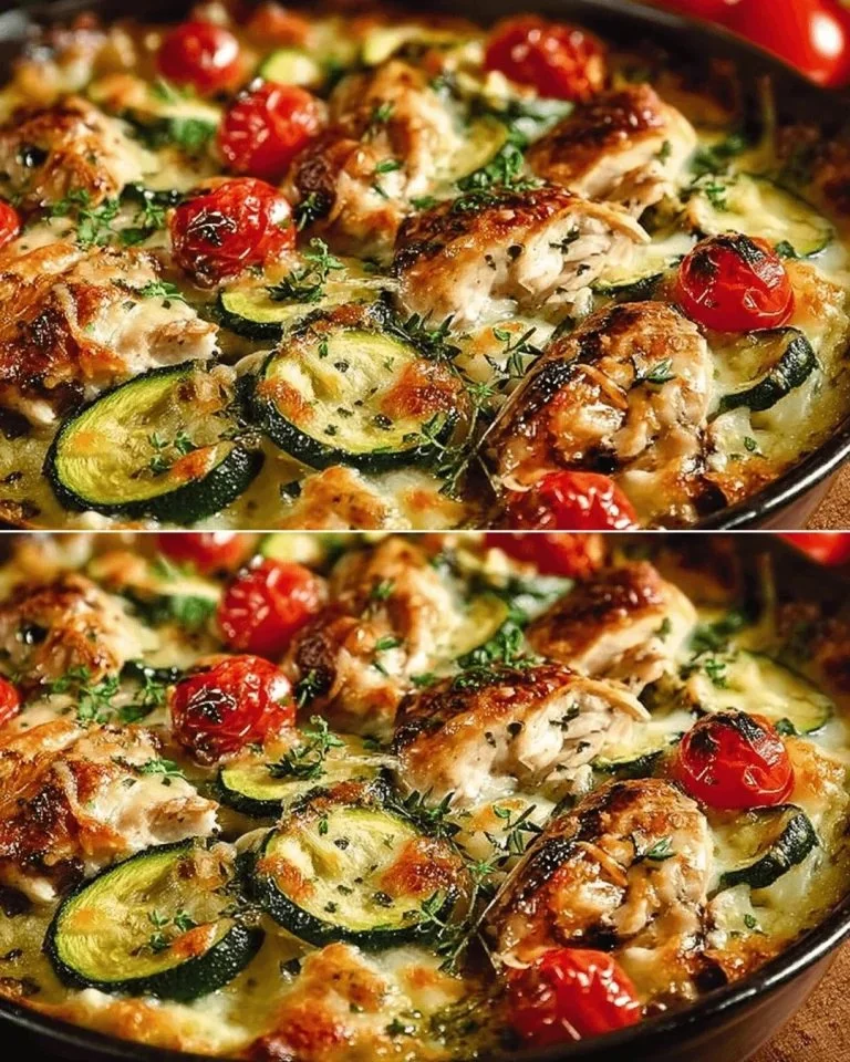 Mediterrane Kip Courgette Ovenschotel met groente en specerijen