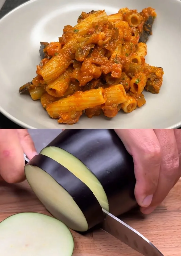 Pasta Puttanesca met aubergine, een heerlijk Italiaans gerecht