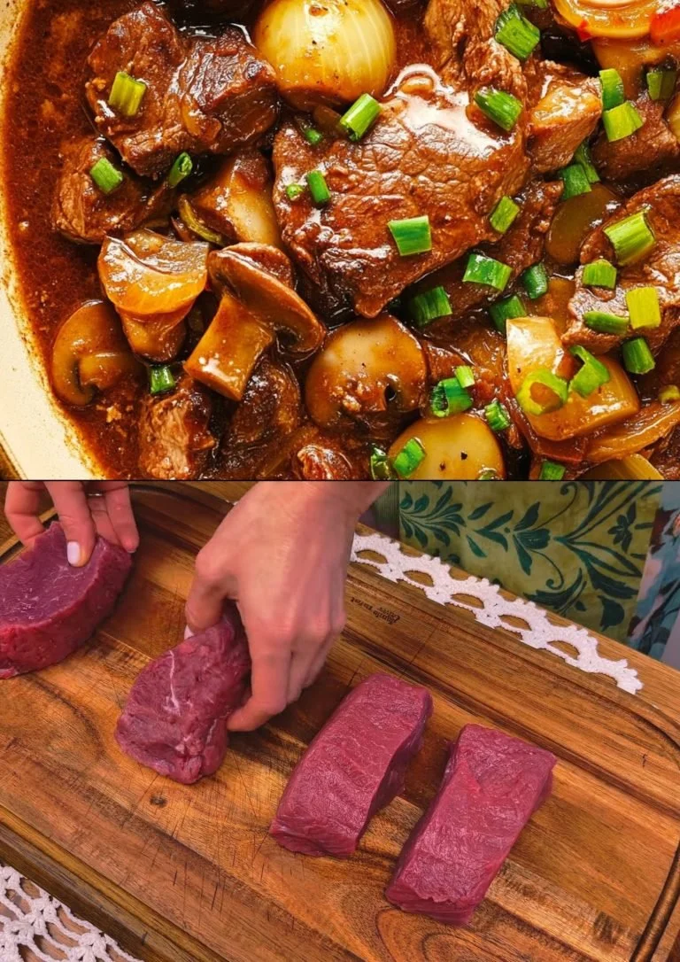 Romige Franse beef stroganoff met pasta, een smakelijk en snel diner recept.