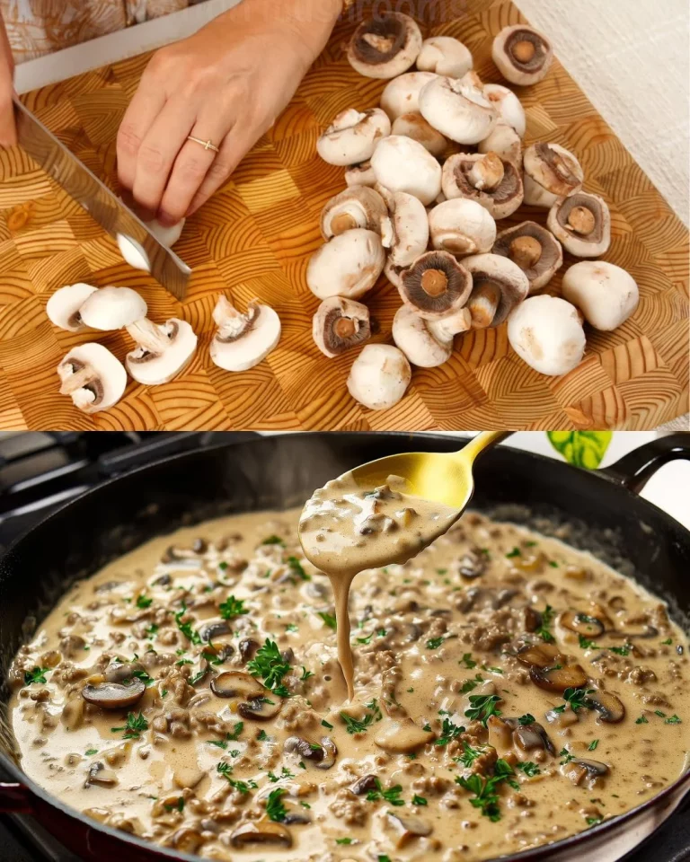 Romige gehakt en champignon pasta met een rijke saus