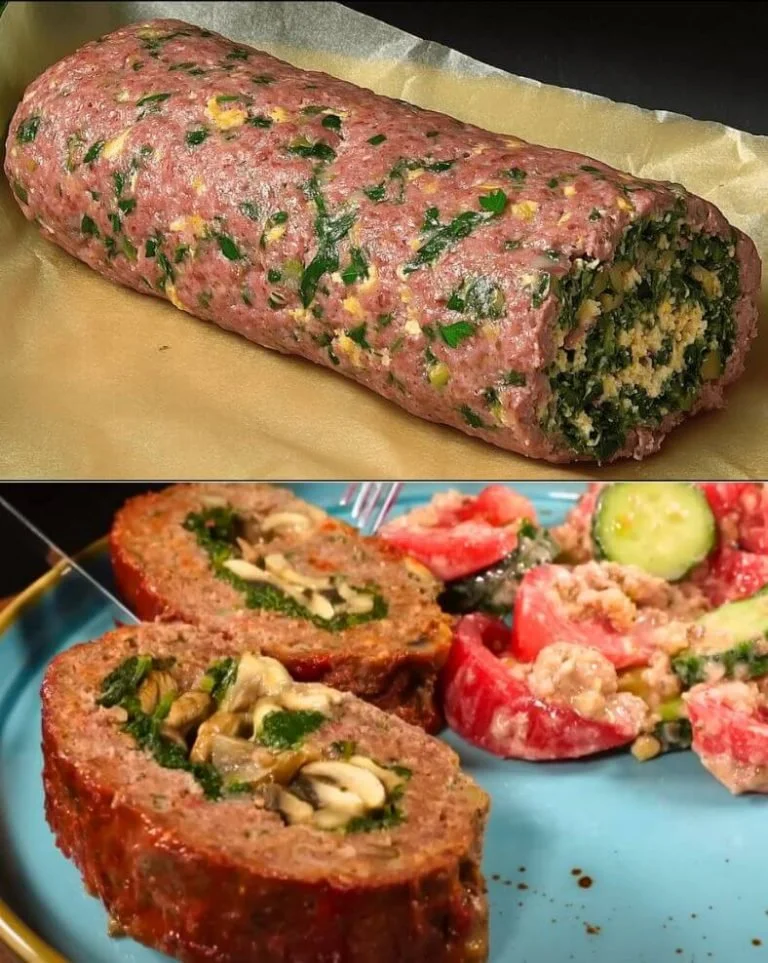 Heerlijk vleesbrood geserveerd met een smakelijke saus.
