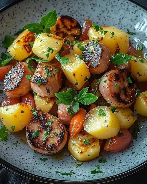 Traditionele Strasbourg salade met verse ingrediënten en regionale smaken.