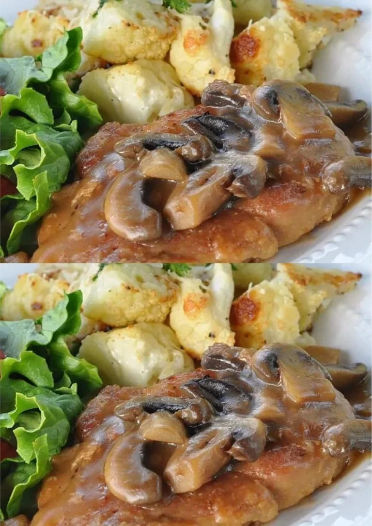 Varkensvlees Marsala bereiding met champignons en Marsala wijn.