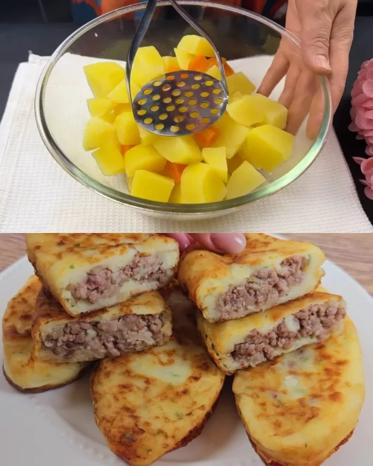 Vlees- en champignon-aardappelpatties met aardappelpuree en kruiden
