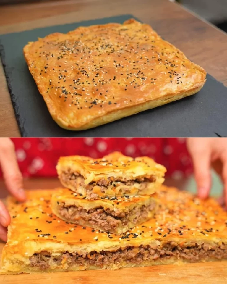 Vlees- en Champignon Hartige Taart met verse ingrediënten