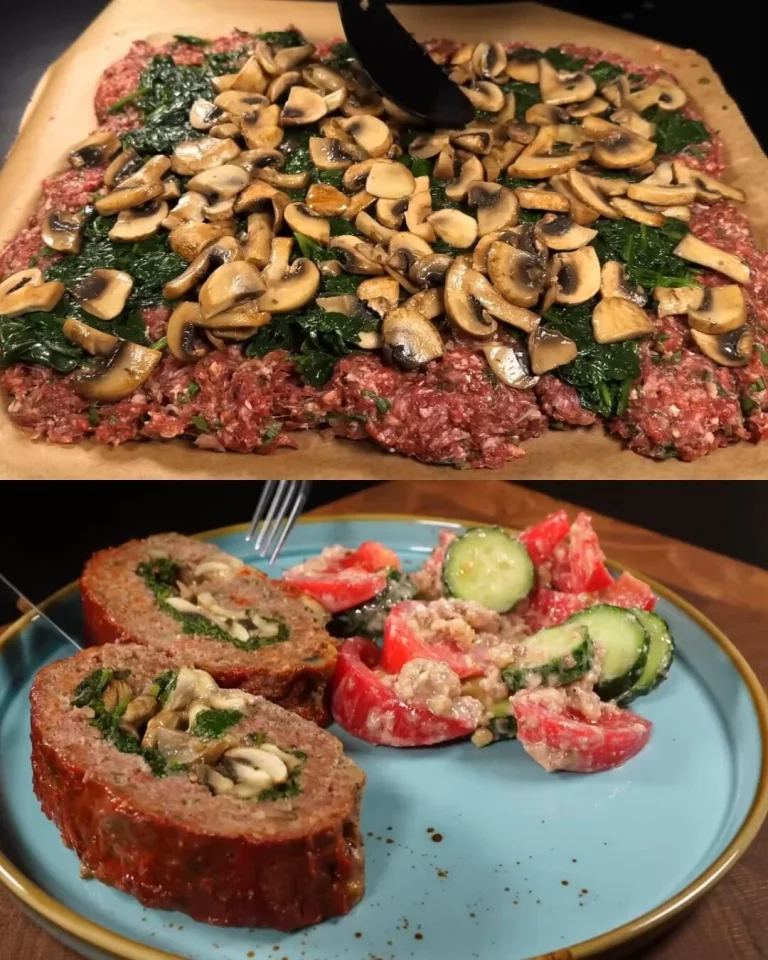 Heerlijke vleesbrood geserveerd met frisse salade