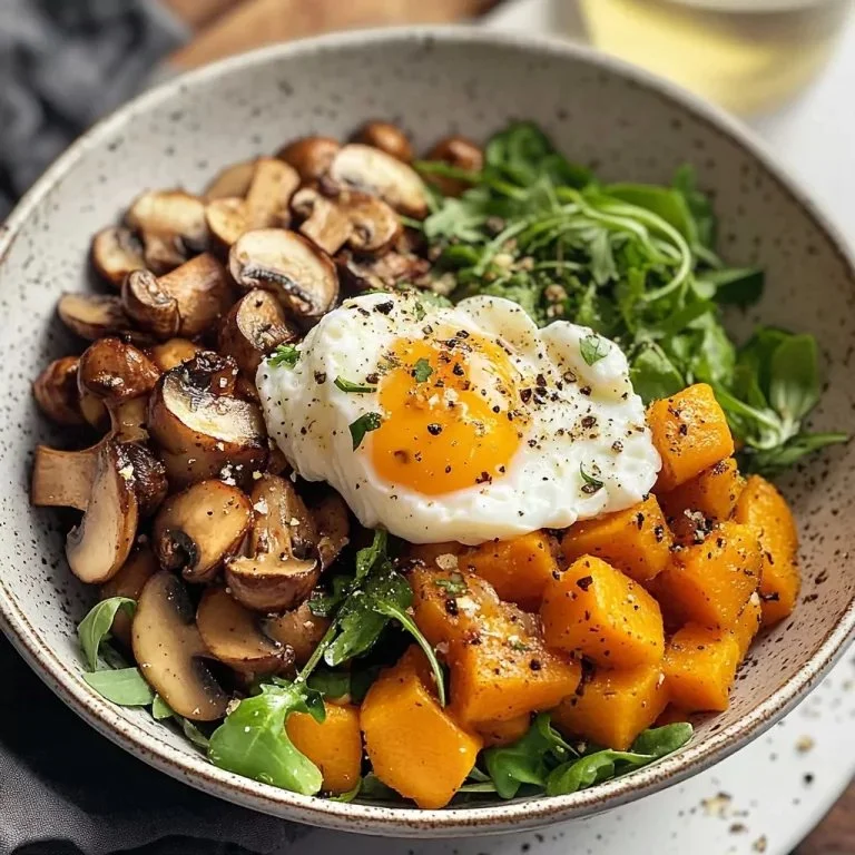 Winter Buddha-kom met pompoen en gepocheerd ei, gezond en verwarmend recept