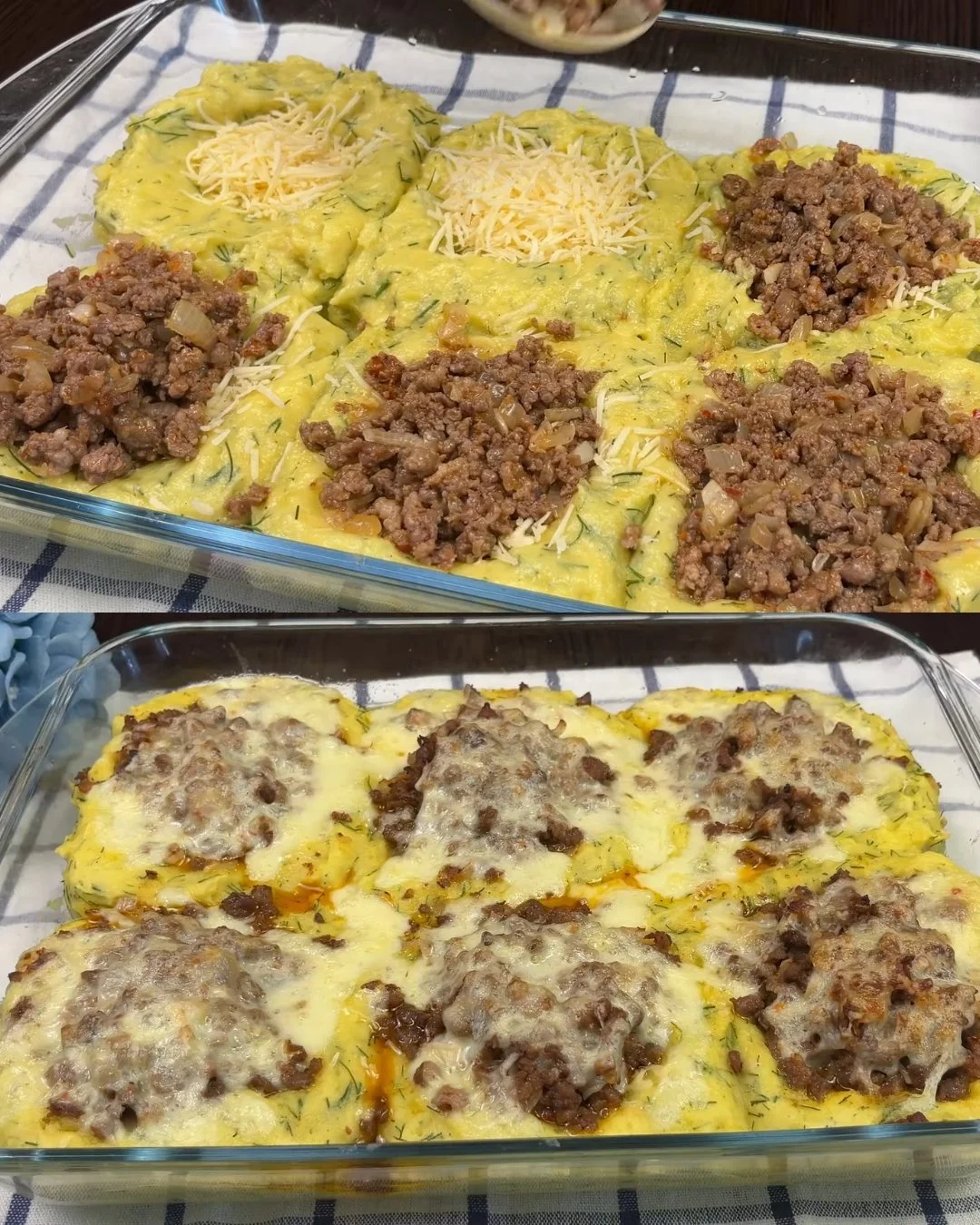 Aardappel nests met vleesvulling, een smakelijk en makkelijk te bereiden gerecht.
