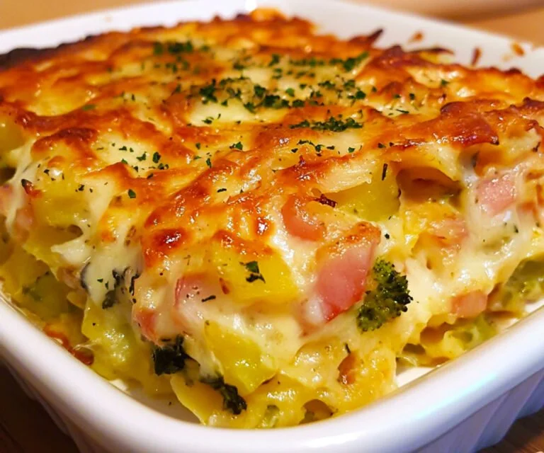 Courgette gratin met ham en rijst, een smakelijk ovengerecht