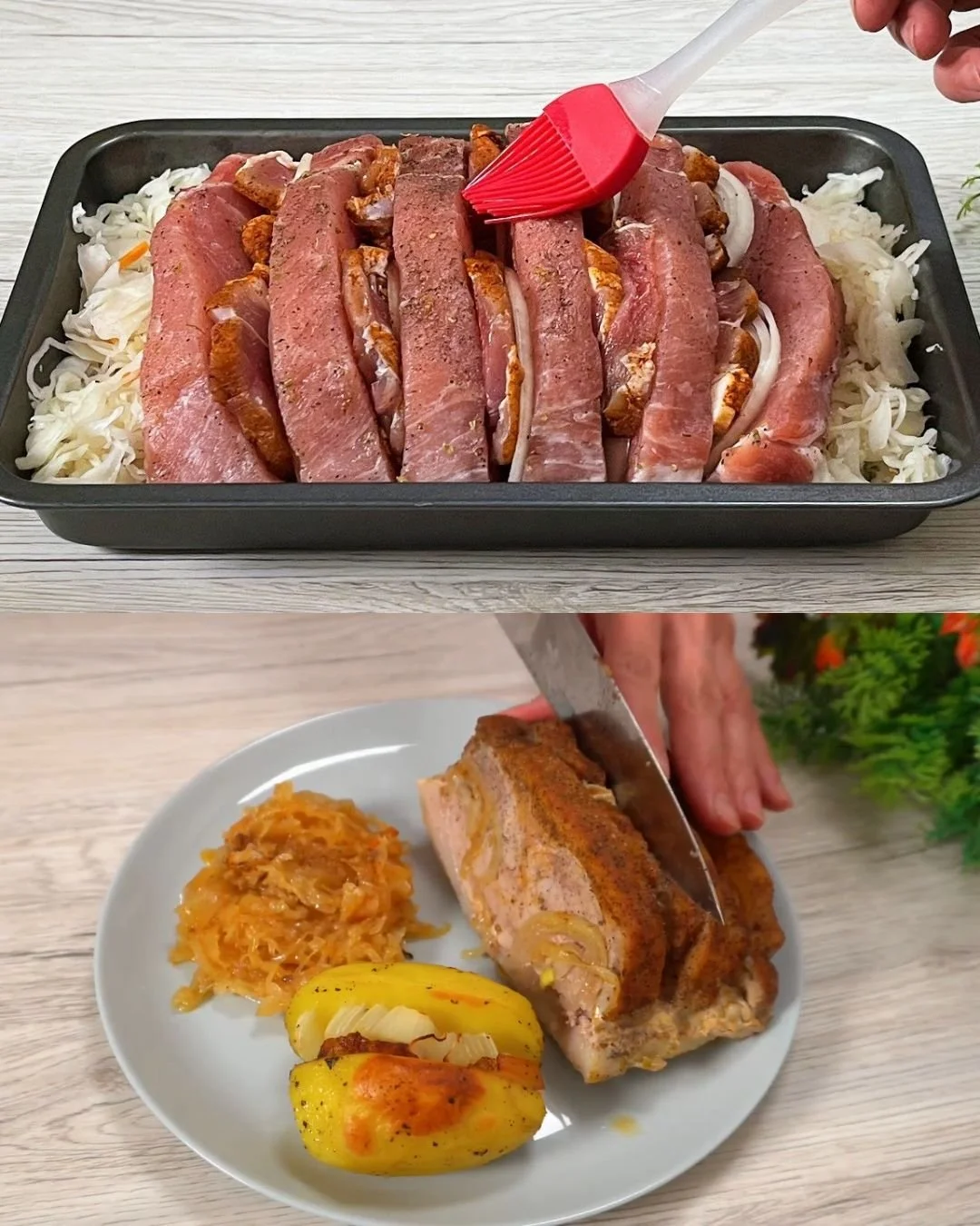 Hartige vlees- en aardappelcasserole uit de oven met groenten en kruiden.