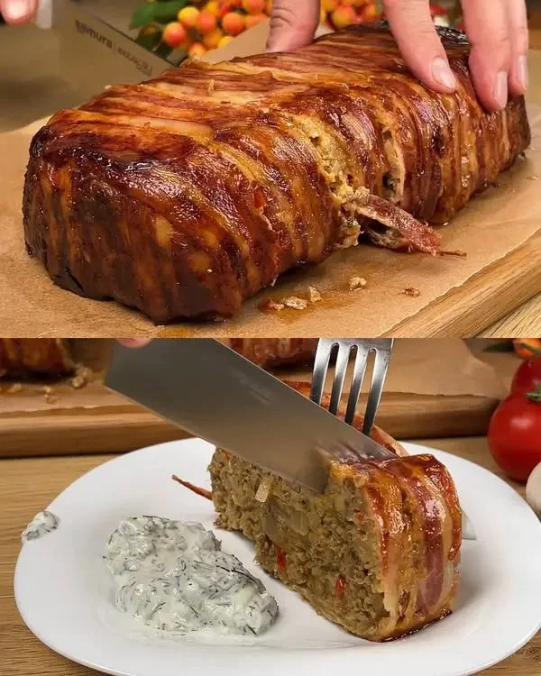 Klassiek Parmezaan Kruiden Gehaktbrood met verse ingrediënten.